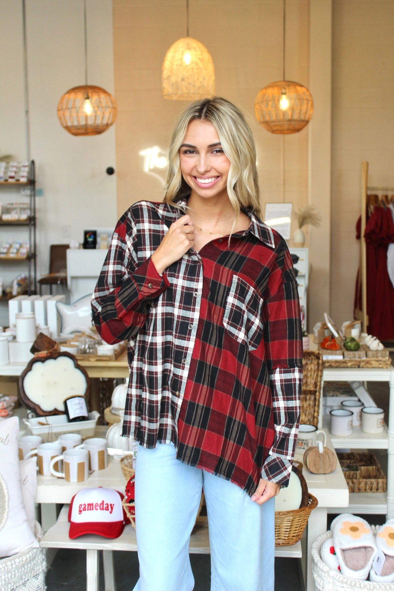 In The Moment Flannel Top