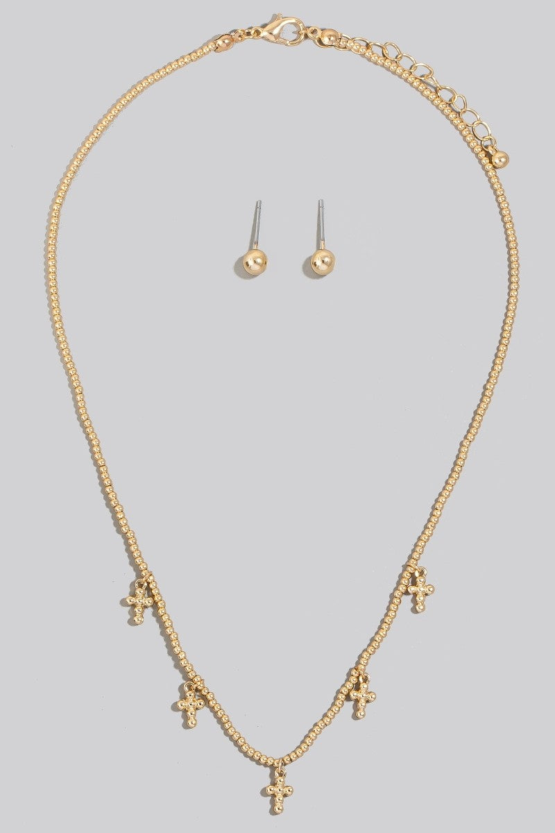 Multi Cross Necklace Set