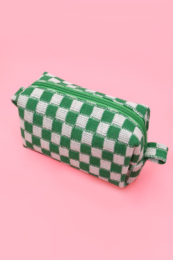 Checkered Cosmetic Pouch