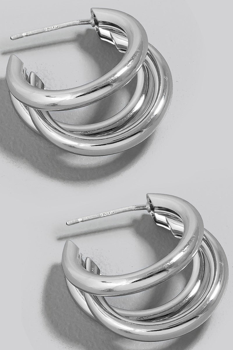 Triple Layered Hoop Earrings