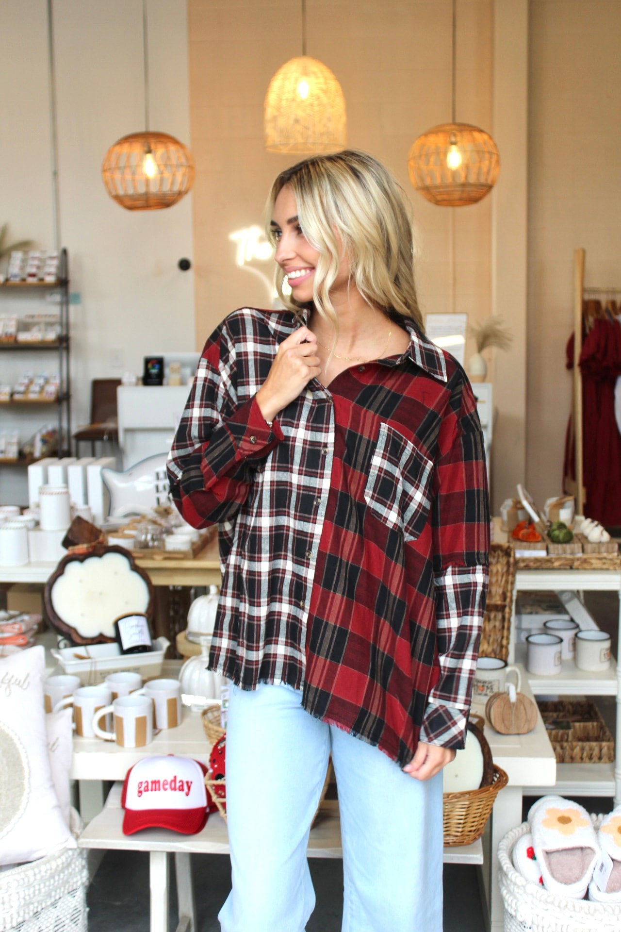 In The Moment Flannel Top
