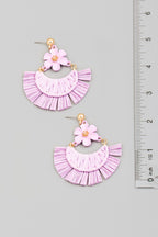 Floral Raffia Earrings