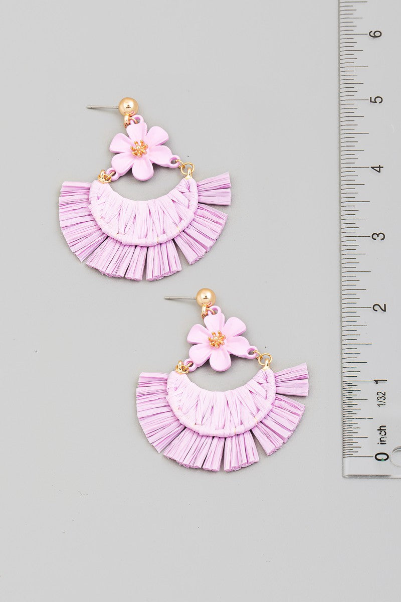 Floral Raffia Earrings