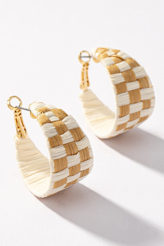 Checker Hoop Earrings
