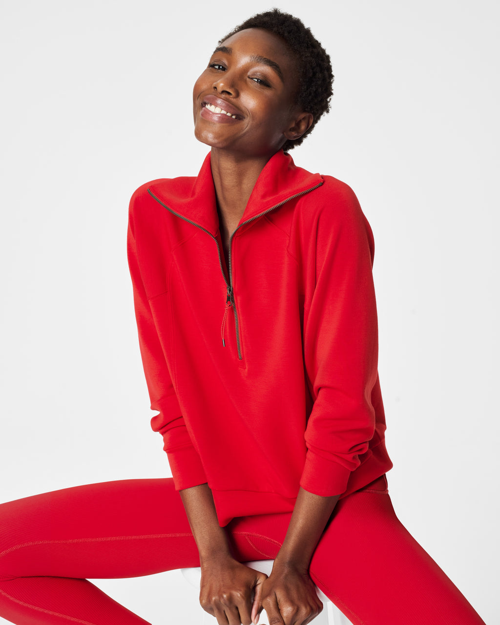 SPANX Air essentials Half Zip RED